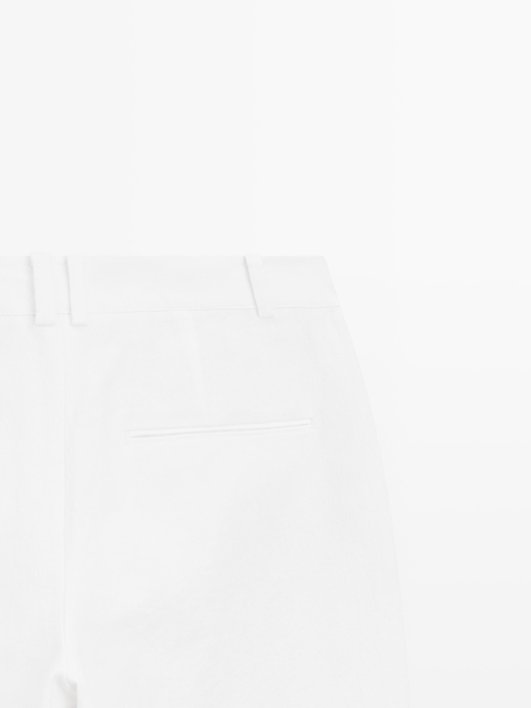 Slim fit linen blend trousers